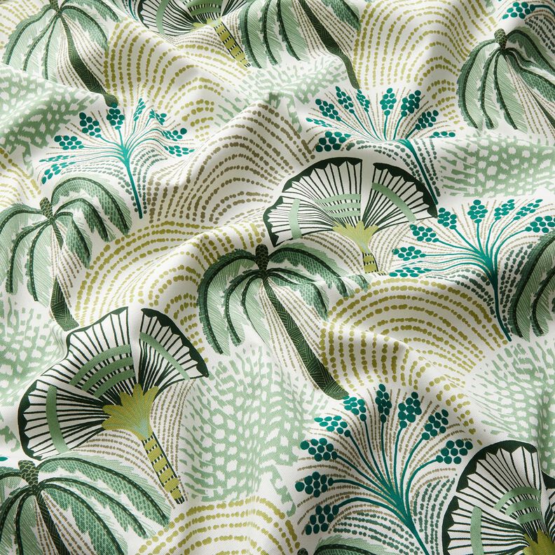 Decostof Katoenkeper abstracte palmventilatoren – salie/ivoor,  image number 2