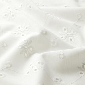 Los borduursel bloemen met bladeren – wit, 
