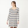 Jersey bloemenornamenten – beige/marineblauw,  thumbnail number 7