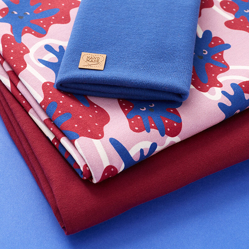 Stoffenpakket sweatshirt glijmmonster | PETIT CITRON – pastelviolet/koningsblauw,  image number 1