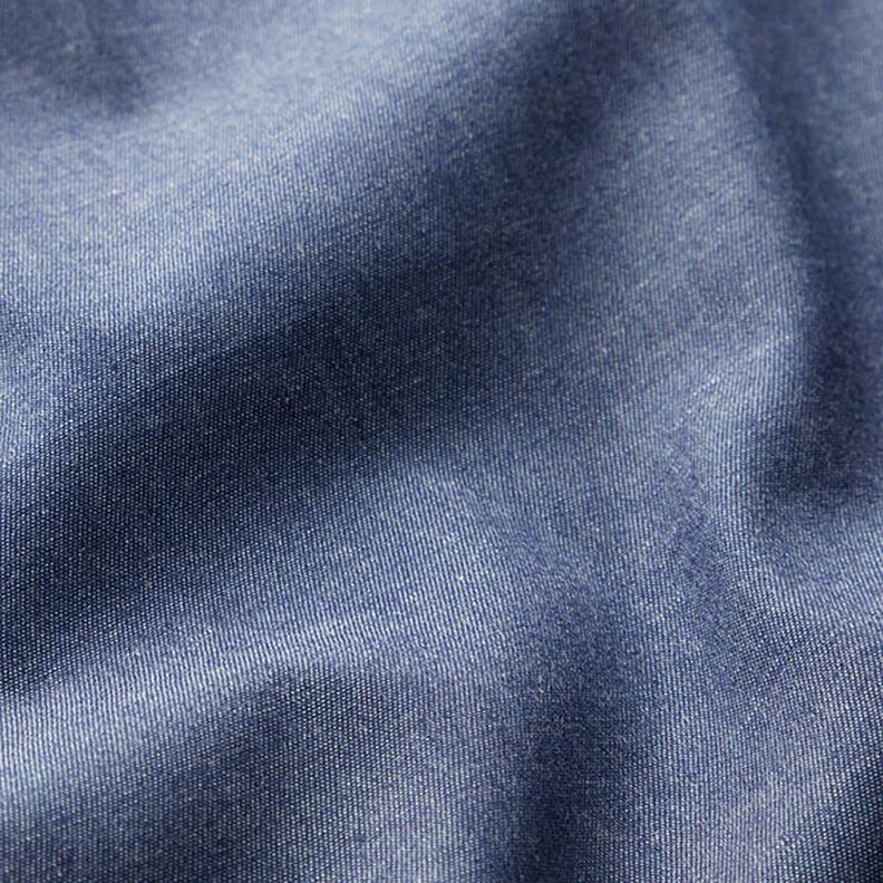 Katoen chambray jeanslook – marineblauw,  image number 2