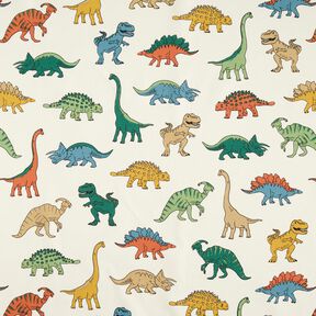 Decostof Half panama opvallende dinosaurussen – ecru/donkergroen, 