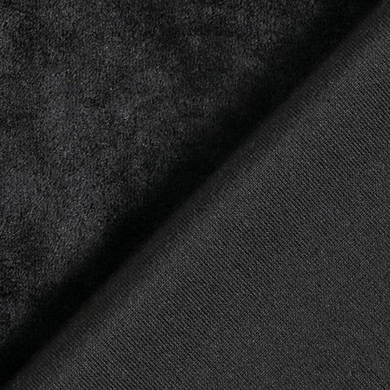 Nicki fluweel effen – zwart,  image number 3