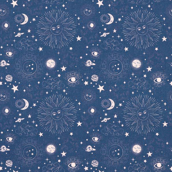 Decostof Half panama Hemellichaam – marineblauw,  image number 1
