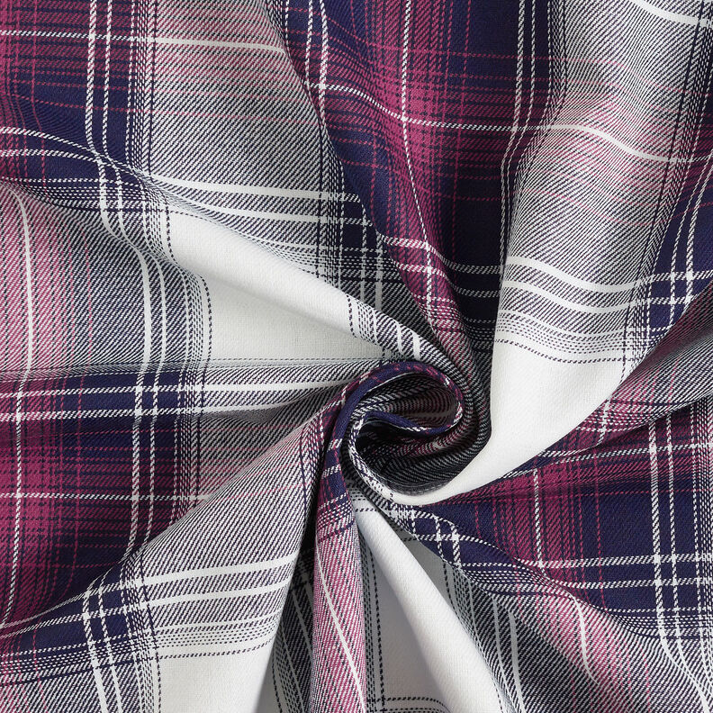 Overhemdstof katoenen tartan – donkerrood/marineblauw, image number 4
