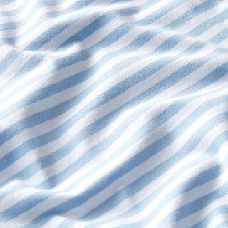 Katoenjersey smalle strepen – babyblauw/wit, 