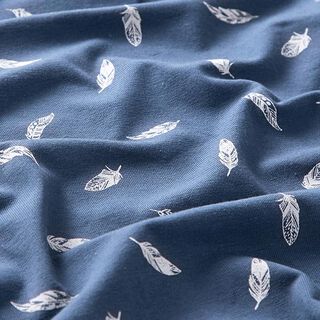 Katoenjersey Veren – jeansblauw, 