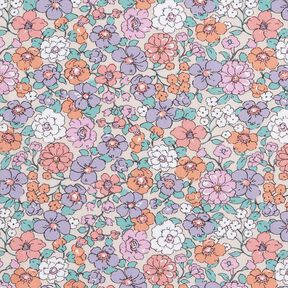 GOTS Katoenpopeline Bloemenweide | Poppy Fabrics – natuur, 