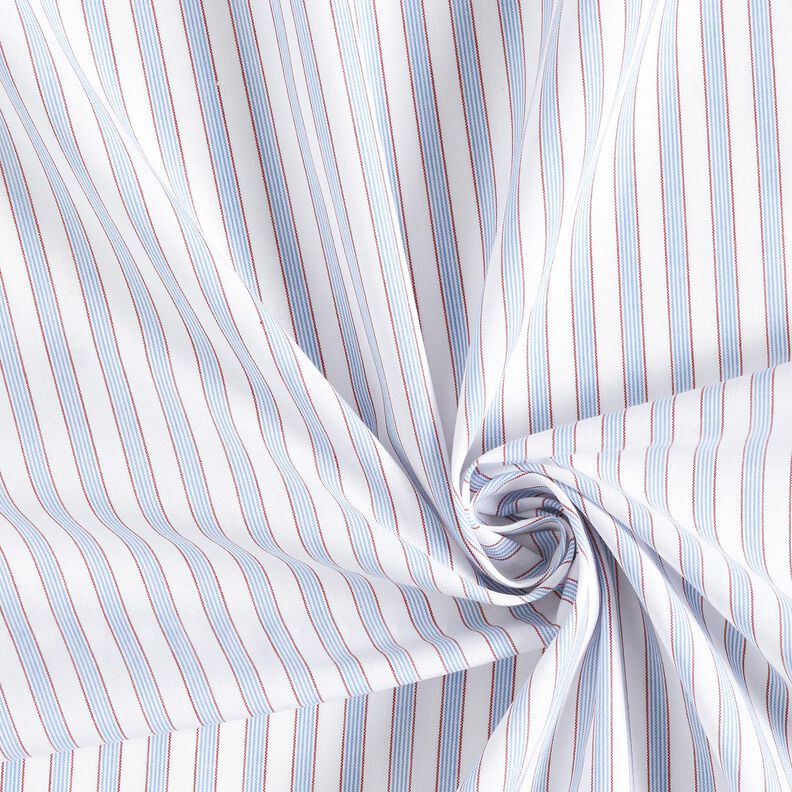 Katoenen stof tweekleurige strepen – wit/lichtblauw,  image number 3