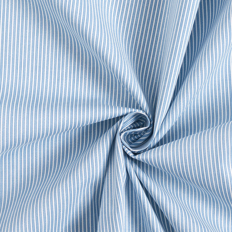 Overhemdstof stretch smalle strepen – wit/lichtblauw,  image number 4