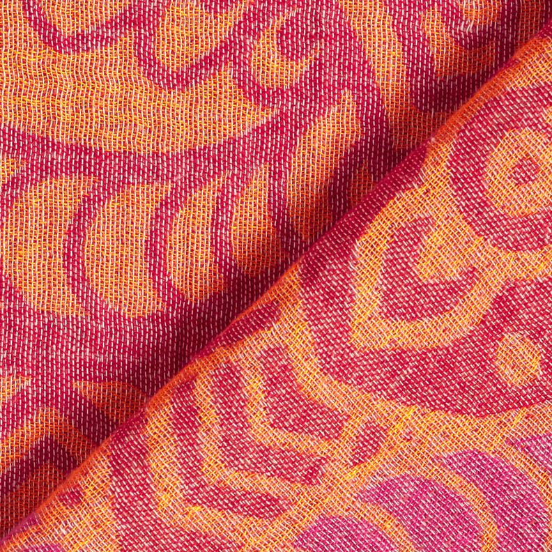 Strandkleding hamamdoek jacquard ornamenten – rood/perzik sinaasappel,  image number 4
