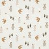 Katoenjersey Dieren in het bos Digitaal printen | Poppy Fabrics – ivoor/anemoon,  thumbnail number 1