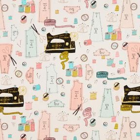 Decostof Half panama Naaimachine – lichtbeige/zalm, 