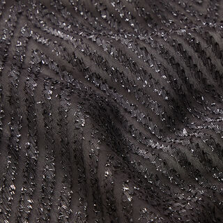 Chiffon zigzag glitter – zwart, 