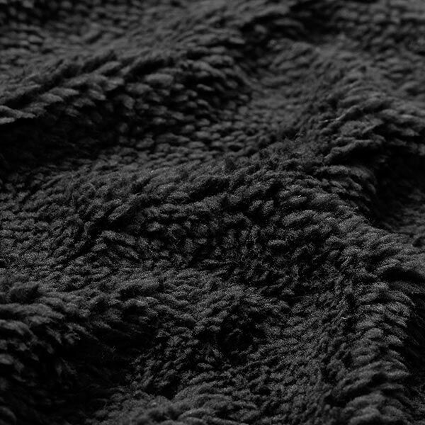 Nepbont Teddy stof – zwart,  image number 2