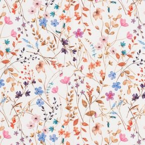 GOTS French Terry sommersweat Zee van gedroogde bloemen Digitaal printen – ivoor, 