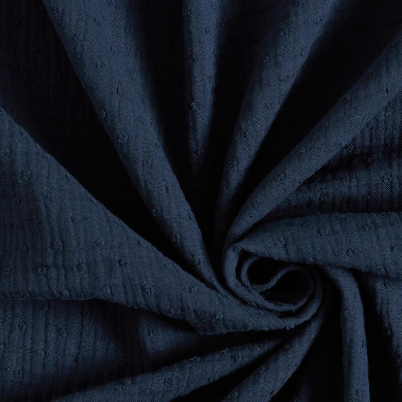 Mousseline/dubbel gehaakte stoffen dobby – marineblauw, image number 3