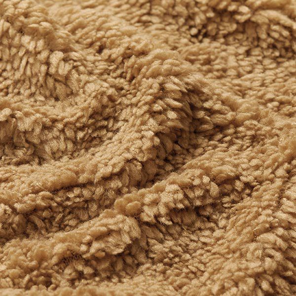 Nepbont Teddy stof – karamel,  image number 2