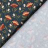 Katoenen stof Popeline delicate bloemen – zwart blauw/terracotta,  thumbnail number 4
