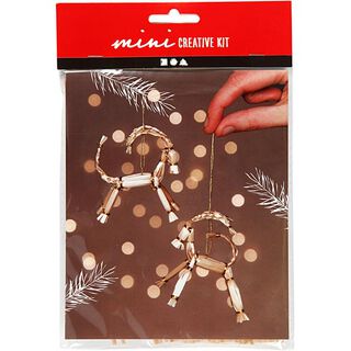 Mini creatieve set Kerstgeit van strohalmen [ 2 Stuk ], 