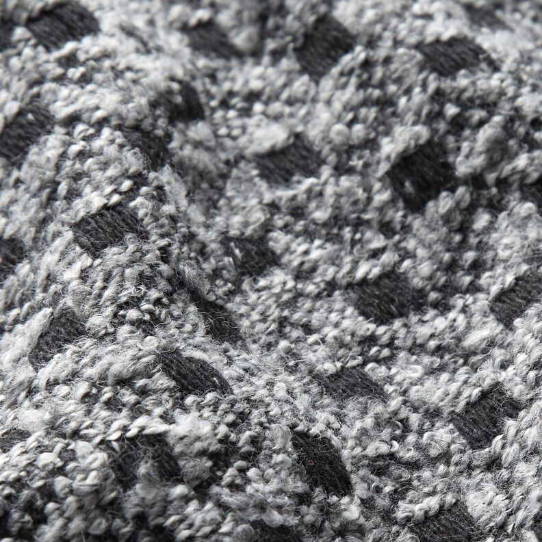 Mantelstof ruitjes – lichtgrijs/zwart, image number 3