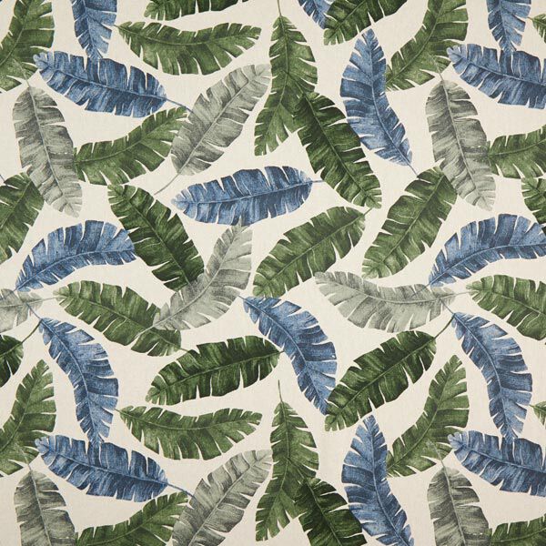 Decostof half panama Palmbladeren – donkergroen/blauw,  image number 1