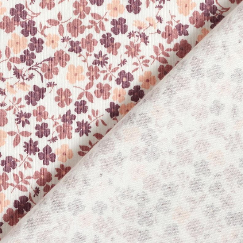 Katoenjersey Bloemenzee &ndash; wit/lila,  image number 4