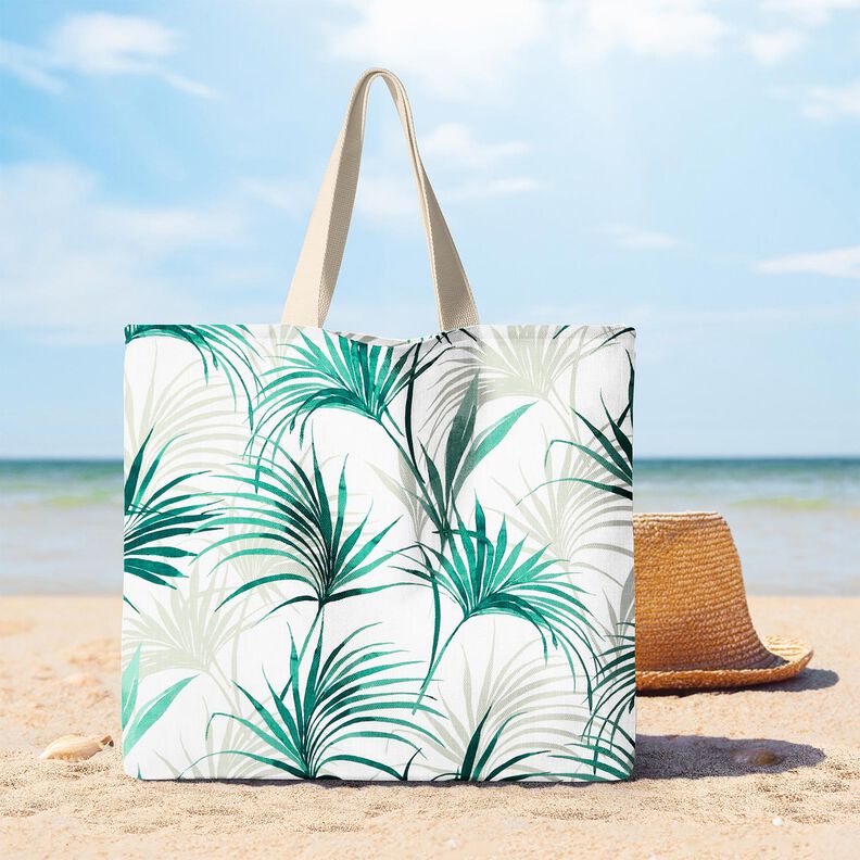 Decostof Panama Palmtak – wit/smaragdgroen, image number 7