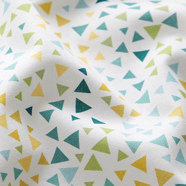 Katoenpopeline kleurrijke driehoeken – wit,  image number 2