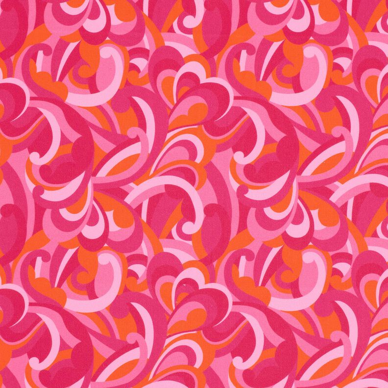 Badpakstof abstracte lussen – intens roze/oranje,  image number 1