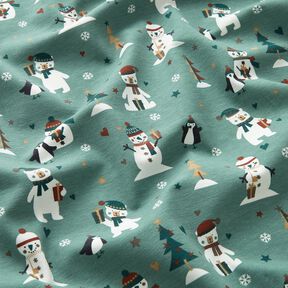 Katoenjersey Pinguïn, ijsbeer en sneeuwman – riet, 