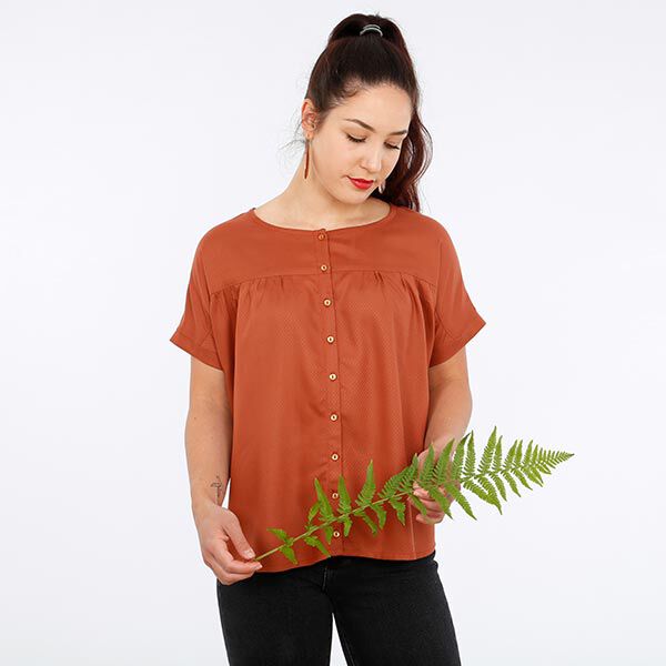 FRAU SUZY - losse blouse met korte mouwen en ruches, Studio Schnittreif  | XS -  XXL,  image number 4