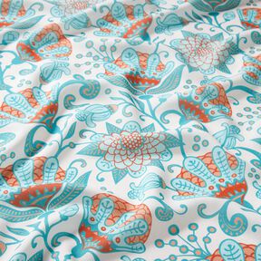 Viscose Voile Ibiza bloemen – lichtbeige, 
