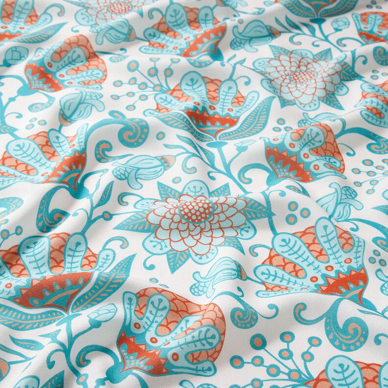 Viscose Voile Ibiza bloemen – lichtbeige,  image number 2