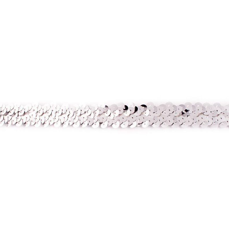 Elastische paillettenboord [20 mm] – zilver metallic,  image number 1