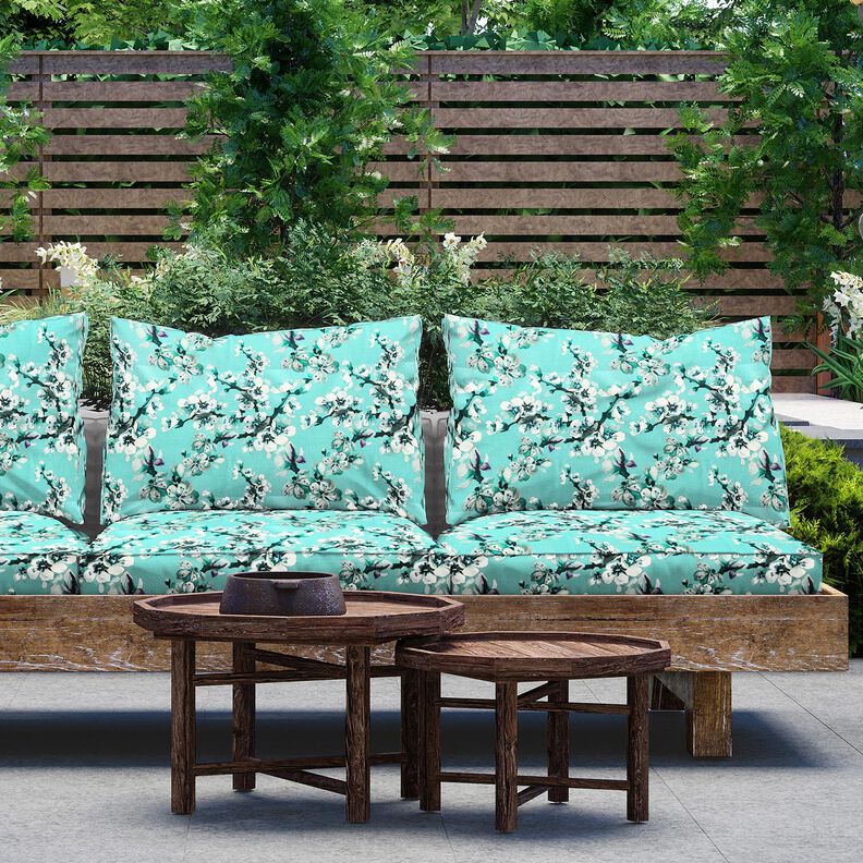 Outdoorstof Canvas Kersenbloesem – aquablauw, image number 7