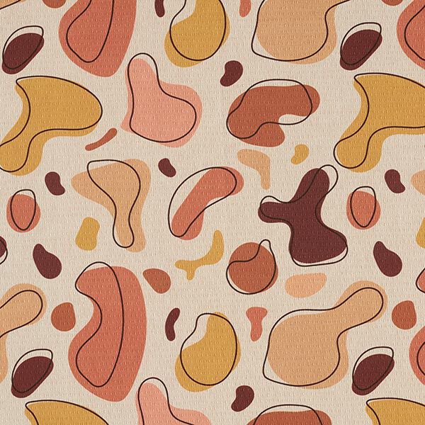 Decostof jacquard retro vormen gerecycled – donkerbruin/natuur, image number 1