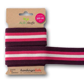 Biologische boordstof Stripe Me College [200 cm | 3,5 cm ] | Albstoffe  – lila/pink, 