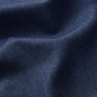 Vaste stof met denim-look en fleece aan de achterkant – marineblauw/beige, 
