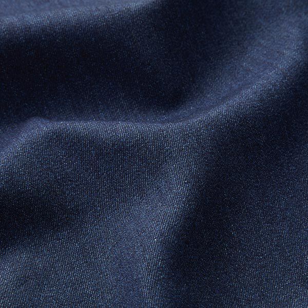 Vaste stof met denim-look en fleece aan de achterkant – marineblauw/beige, image number 2