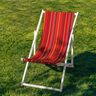 Outdoor Ligstoel stof Lengtestrepen 44 cm – framboos/vuurrood,  thumbnail number 4