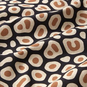Decostof Half panama abstract luipaardpatroon – zwart/cashew, 