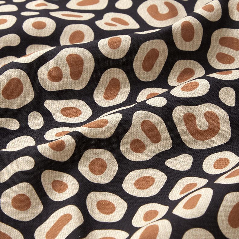 Decostof Half panama abstract luipaardpatroon – zwart/cashew, image number 2