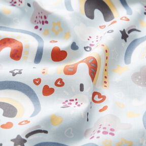 Popeline regenboog – lichtblauw, 