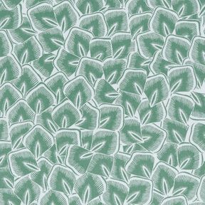 Katoenen stof Cretonne Abstracte bladeren – salie/ivoor, 