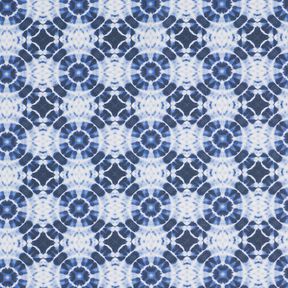 Decostof Canvas Batik cirkels – indigo/wit, 
