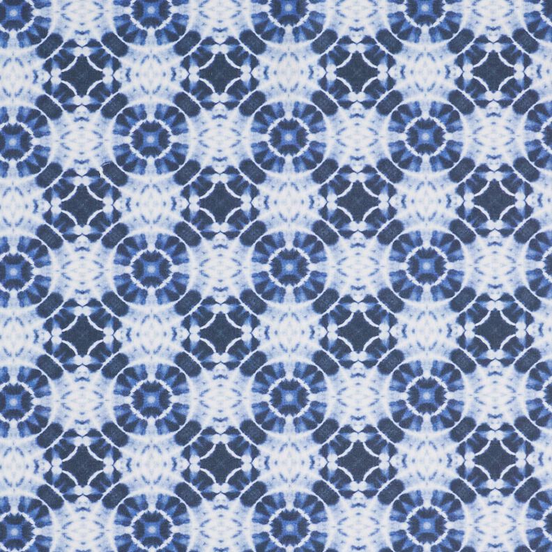 Decostof Canvas Batik cirkels – indigo/wit,  image number 1