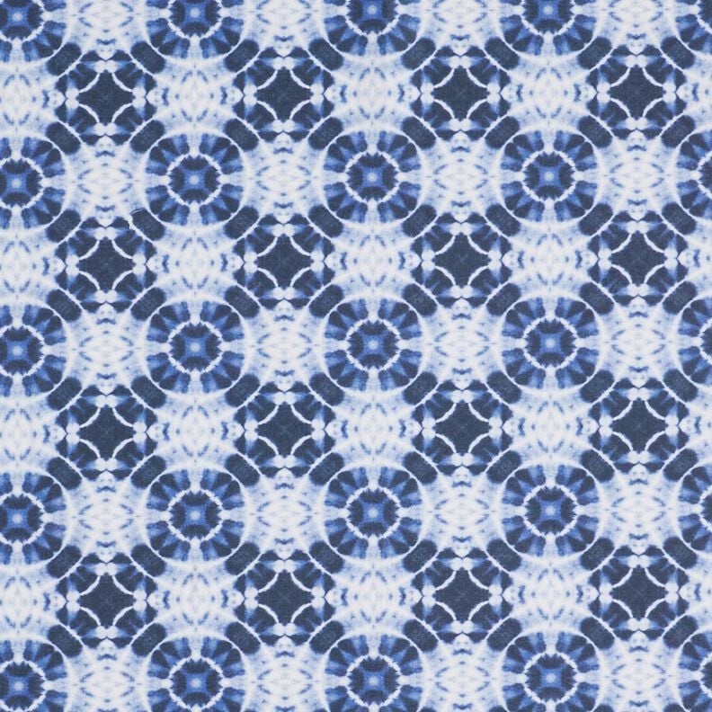Decostof Canvas Batik cirkels – indigo/wit, image number 1