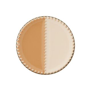 Metaal-polyesterknoop oogje [ Ø23 mm ] – lichtbruin/ecru, 