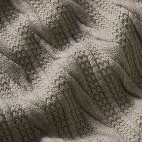 Tricot Cloqué Kabelsteekpatroon – zijdegrijs, 